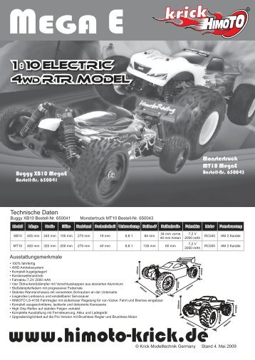 Himoto XB10 Buggy + MT10 Monstertruck ... - Himoto-Krick.de