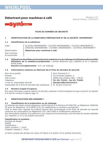 KitchenAid 4064356 - 4064356 FR (484000008380) FICHE DE DONNÃES DE SÃCURITÃ