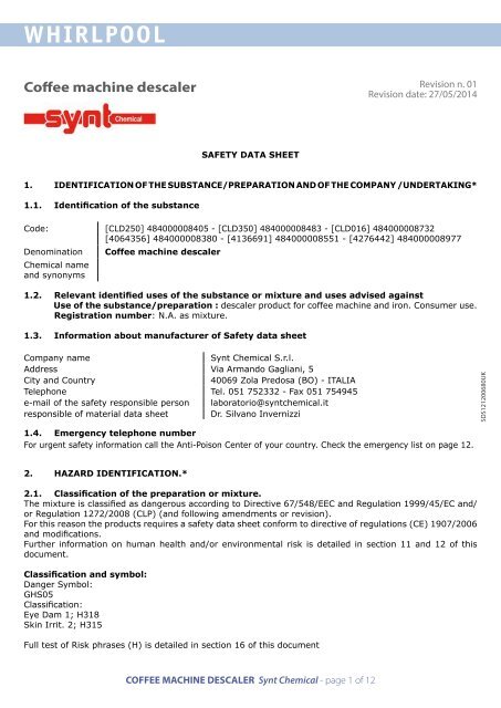 KitchenAid 4064356 - 4064356 EN (484000008380) FICHE DE DONN&Eacute;ES DE S&Eacute;CURIT&Eacute;