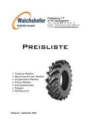 Preisliste 2011 - Walchshofer Reifen