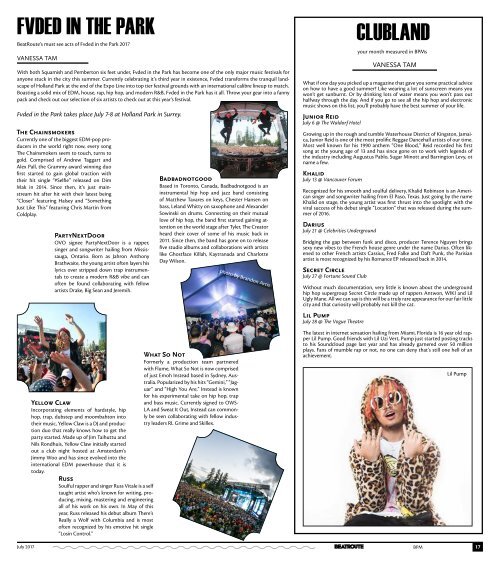 Beatroute Magazine BC Print Edition - July 2017
