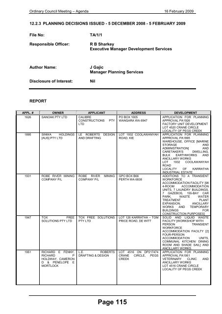 Page 4 - Shire of Roebourne