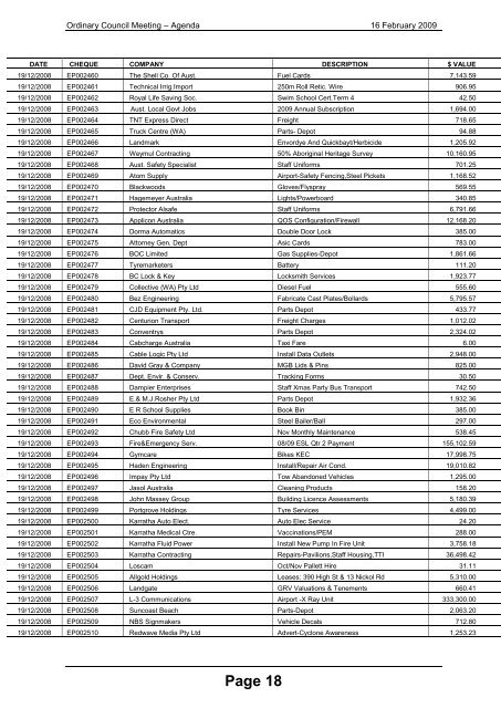 Page 4 - Shire of Roebourne