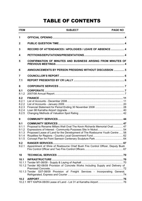 Page 4 - Shire of Roebourne