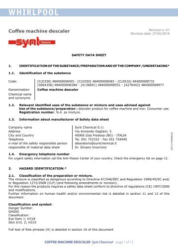 KitchenAid 4136691 - 4136691 EN (484000008551) FICHE DE DONNÃES DE SÃCURITÃ