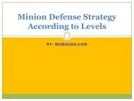 Minion Defense Strategy According to Levels