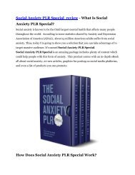 Social Anxiety PLR Special review & Social Anxiety PLR Special $22,600 bonus-discount