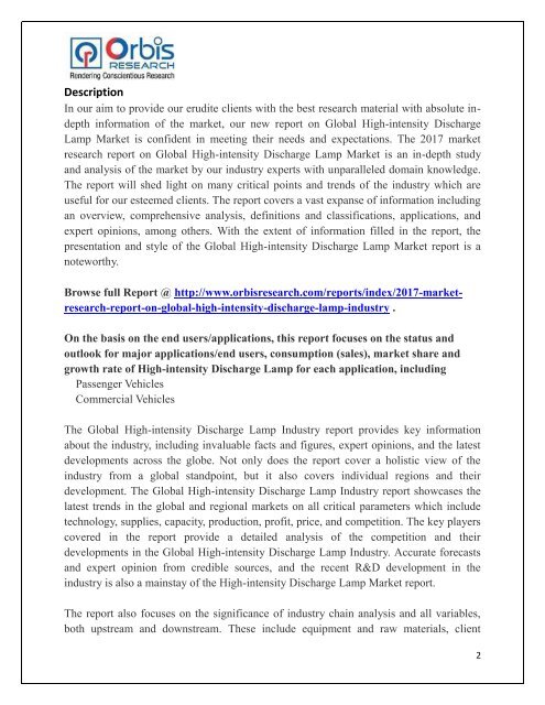 Global High-intensity Discharge Lamp Industry