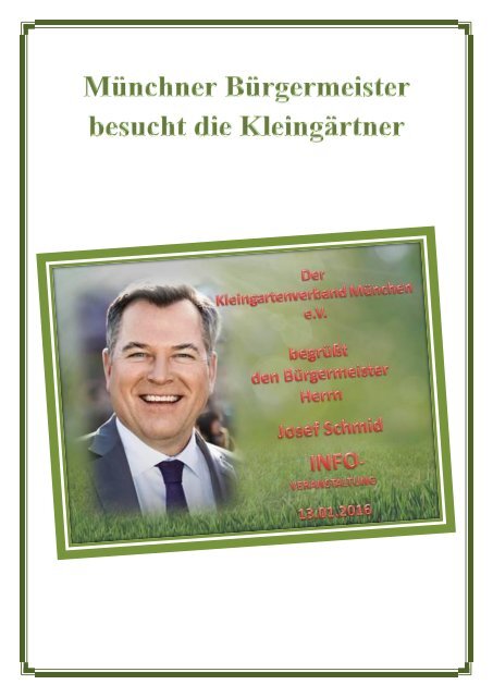 Münchner Bürgermeister besucht die Kleingärtner