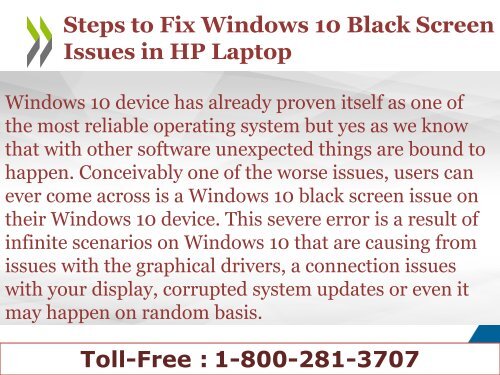 18002813707|How to Fix Windows 10 Black Screen Issues in HP Laptop