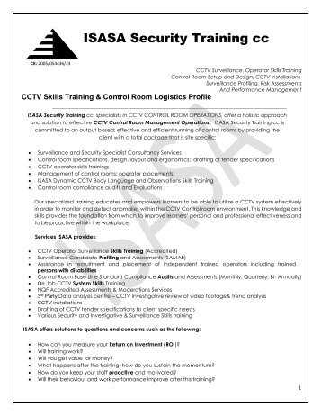 ISASA Security Training - Company Profile - 2017 Version 2 