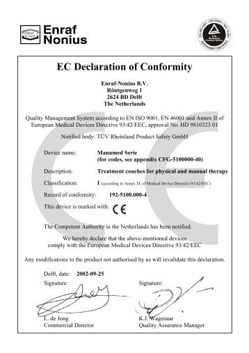 EC Declaration of Conformity - MTR