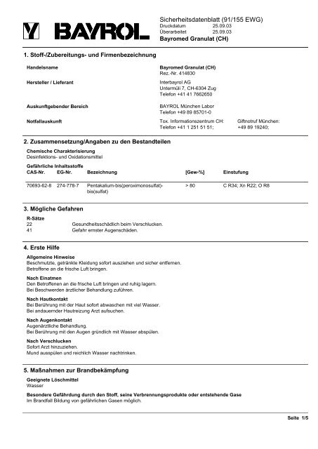 Sicherheitsdatenblatt Bayromed (PDF) - MTR