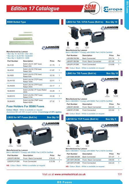 SRM Electrical Industrial Catalogue 2017