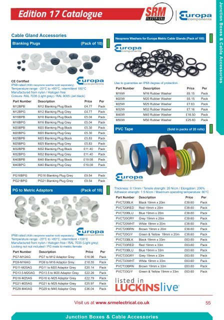 SRM Electrical Industrial Catalogue 2017