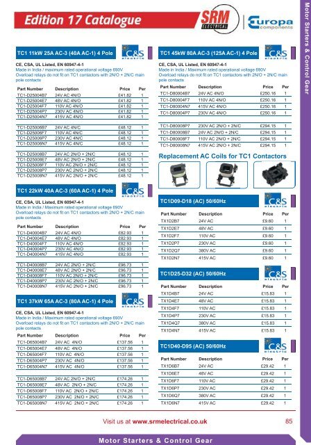 SRM Electrical Industrial Catalogue 2017