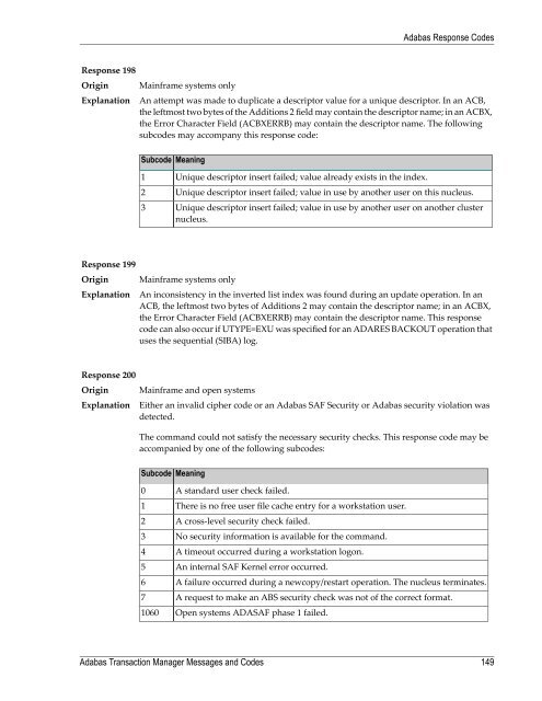 Adabas Transaction Manager Messages and Codes - Software AG ...