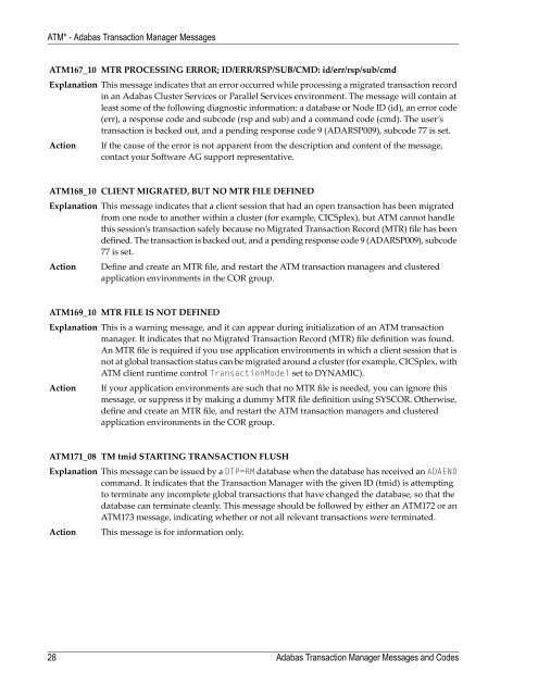 Adabas Transaction Manager Messages and Codes - Software AG ...
