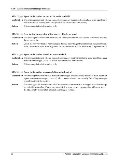 Adabas Transaction Manager Messages and Codes - Software AG ...