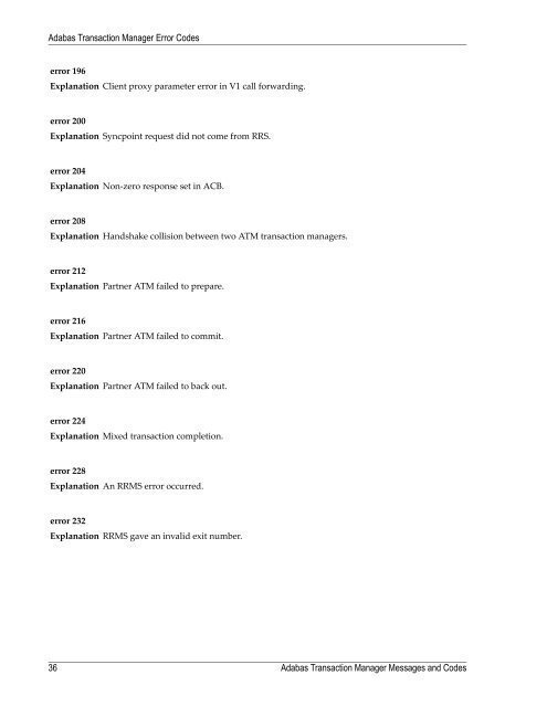 Adabas Transaction Manager Messages and Codes - Software AG ...