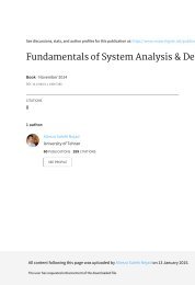 Fundamentals of System Analysis & Design (review)