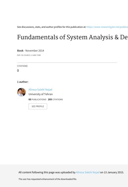 Fundamentals Of System Analysis & Design (review)