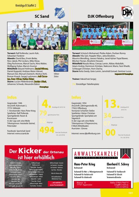 Kicker der Ortenau Sommer 2016/2017