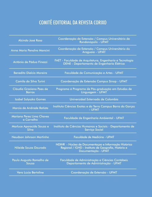 III Edição Revista Corixo de Extensão Universitária Semestral Dez/2015