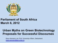 Urban Myths on Green Biotechnology Proposals for Successful ...