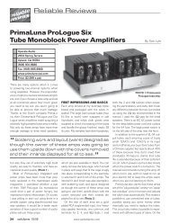 PrimaLuna ProLogue Six Tube Monoblock Power Amplifiers