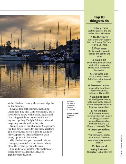 Gig Harbor (Wash.)  Official Visitors Guide for 2017