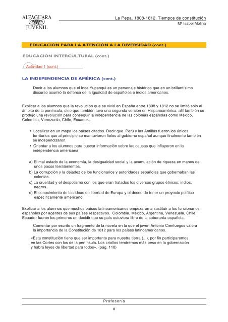 La Pepa. 1808-1812. Tiempos de constitución - Alfaguara