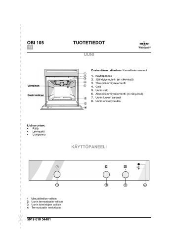 KitchenAid OBI 105 S - OBI 105 S FI (854147301030) Scheda programmi