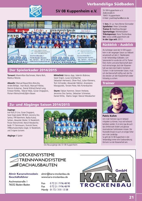 Kicker der Ortenau Sommer 2014/2015