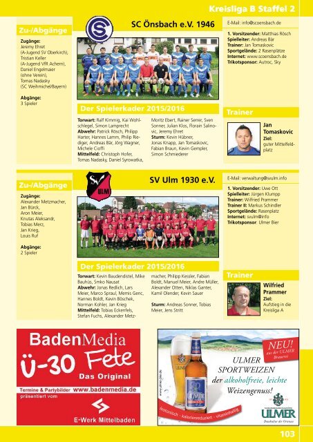 Kicker der Ortenau Sommer 2015/2016