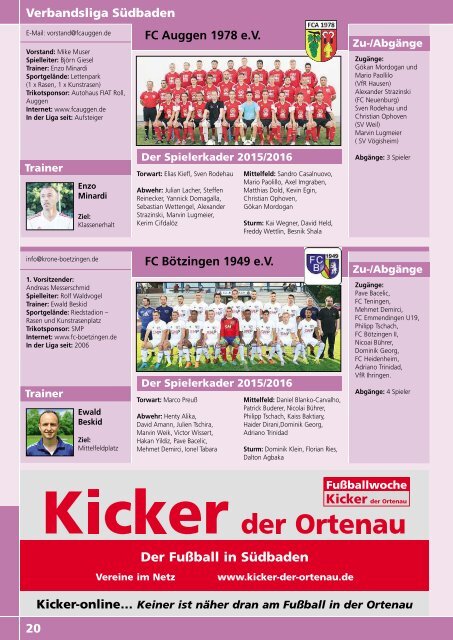 Kicker der Ortenau Sommer 2015/2016