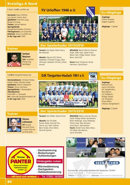 Kicker der Ortenau Sommer 2015/2016