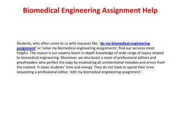 biomedical engineering assignment help