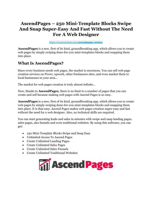 AscendPages Review and (Free) GIANT $14,600 BONUS
