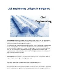 Civil Engineering Colleges in Bangalore