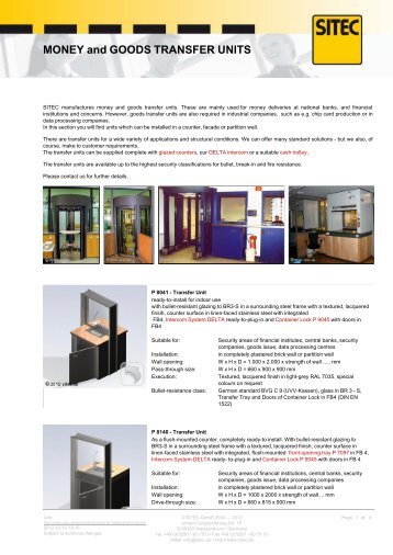 MONEY and GOODS TRANSFER UNITS - sitec