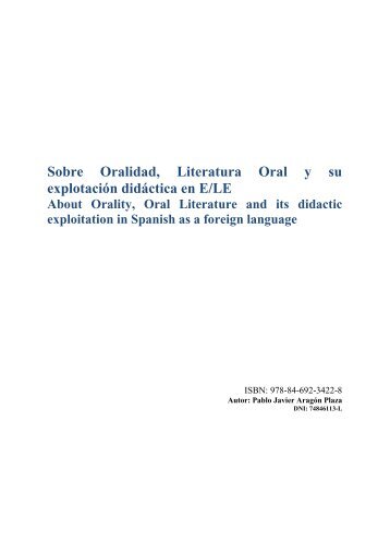 Sobre Oralidad, Literatura Oral y su explotación ... - Eduinnova