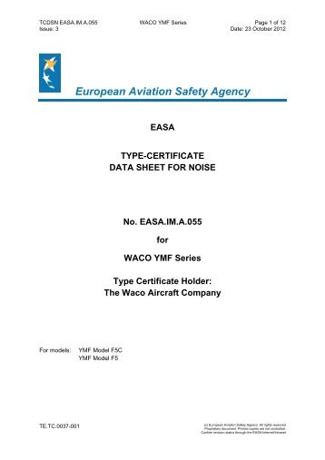 Waco YMF Series - EASA