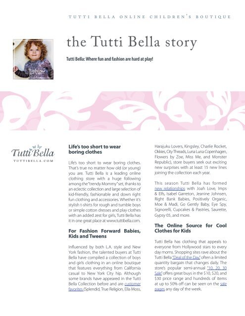 the Tutti Bella story