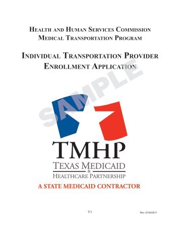 individual transportation provider enrollment application - TMHP.com