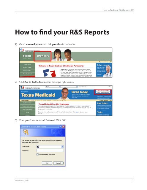 How to find your R&S Reports - TMHP