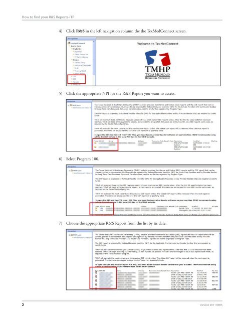 How to find your R&S Reports - TMHP