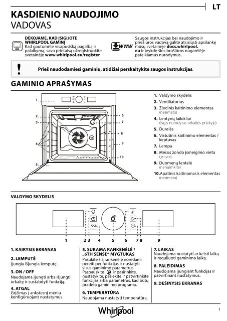 KitchenAid OAKZ9 7921 CS WH - OAKZ9 7921 CS WH LT (859991533840) Setup and user guide