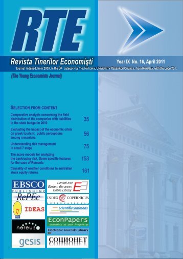 Revista Tinerilor Economiºti (The Young Economists Journal)
