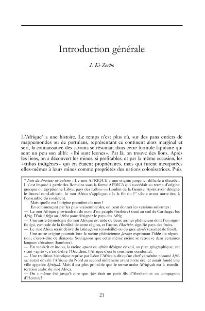 Histoire Générale de l&#039;Afrique Vol 1